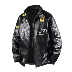 Veste Ferrari Racing en Cuir PU – Édition Prestige