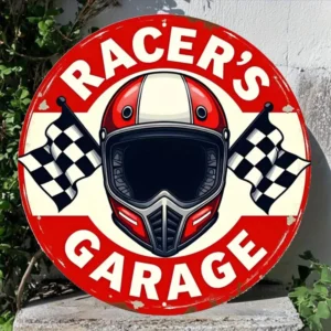 Plaque métal Racer’s Garage