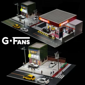 Diorama parking et bâtiment 1/64 pour voitures miniatures