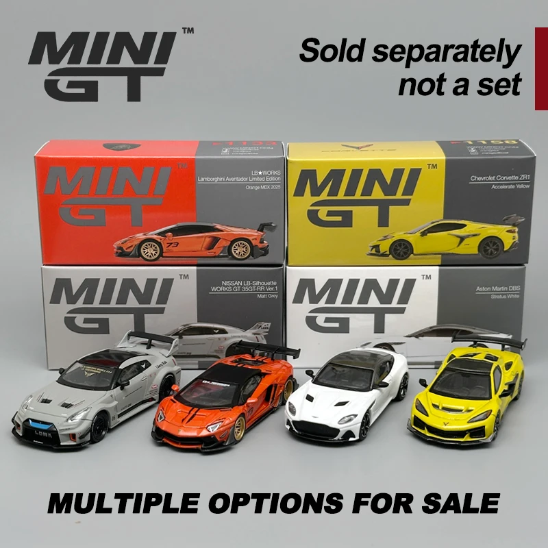 Nissan GT-R R35, Lamborghini Aventador, Aston Martin DBS, Corvette ZR1 au choix – MINI GT 1:64 1 Nissan GT-R R35, Lamborghini Aventador, Aston Martin DBS, Corvette ZR1 au choix – MINI GT 1:64